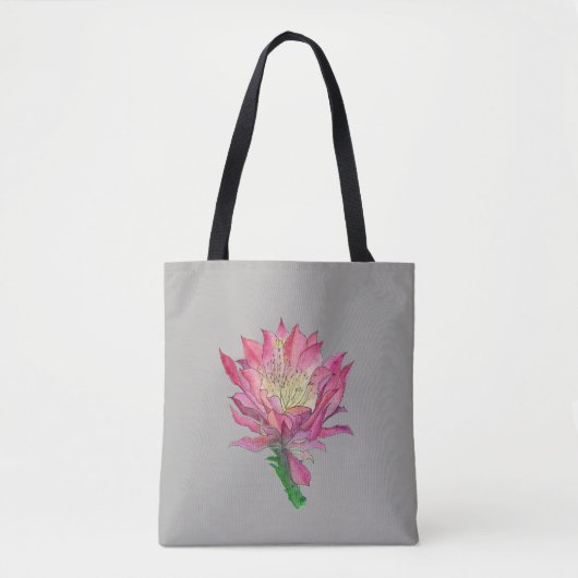 Watercolor-rosa Kaktus-Blumen-Druck-Tasche Tasche (Vorderseite)