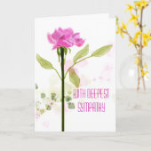 Watercolor-rosa Rosen-Beileids-Karte Karte (Gelbe Blume)