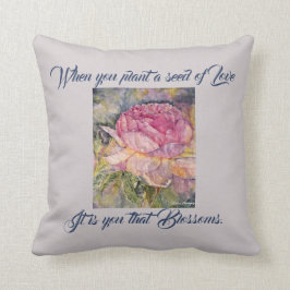 Watercolor-rosa Rosen-Liebe-Poesiethrow-Kissen Kissen