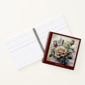 Watercolor Rosa semperflorens Notebook Notizblock (Innenseite)