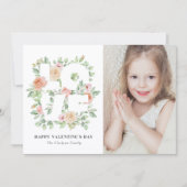 Watercolor Rose and Greenery Photo Valentine's Day (Vorderseite)