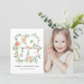 Watercolor Rose and Greenery Photo Valentine's Day (Stehend Vorderseite)