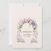 Watercolor Rose Arch Fairytale Wedding Invitation Einladung (Rückseite)