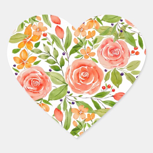 Watercolor Rose Bouquet Stickers (Vorderseite)