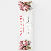 Watercolor Rose Bouquet Wedding Banner (Vertikal)