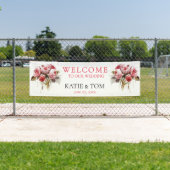 Watercolor Rose Bouquet Wedding Banner (Insitu)