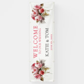 Watercolor Rose Bouquet Wedding Banner (Vertikal)