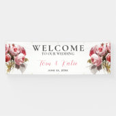 Watercolor Rose Bouquet Wedding Banner (Horizontal)