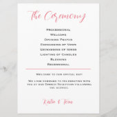 Watercolor Rose Bouquet Wedding Programm (Rückseite)