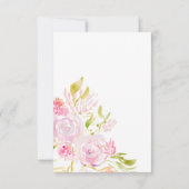 Watercolor Rose bouquet Wedding RSVP Karte (Rückseite)