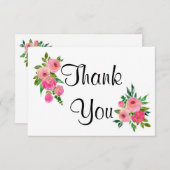 Watercolor-Rose danken Ihnen zu kardieren Dankeskarte (Vorne/Hinten)