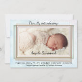 Watercolor Rose Gold Baby Foto Ankündigung (Vorderseite)