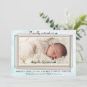 Watercolor Rose Gold Baby Foto Ankündigung (Stehend Vorderseite)