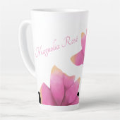 Watercolor Rosé Magnolia Milchtasse (Linke Ecke)