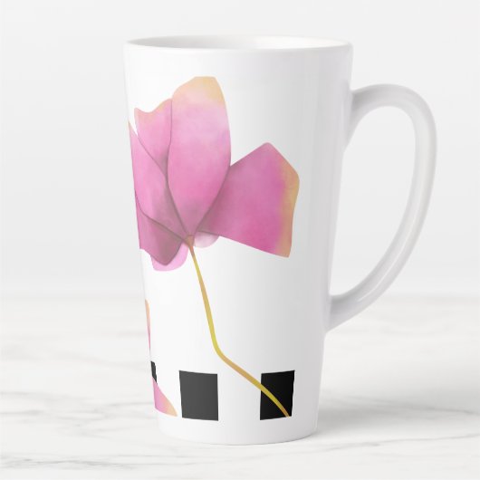 Watercolor Rosé Magnolia Milchtasse (Rechts)