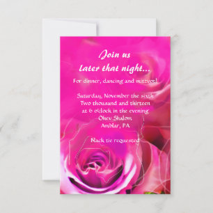 WATERCOLOR ROSE NEON Bat Mitzvah Party Card Einladung