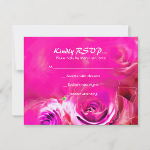 WATERCOLOR ROSE NEON Bat Mitzvah RSVP Card Karte