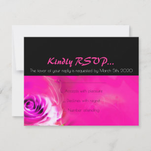 WATERCOLOR ROSE NEON Bat Mitzvah RSVP Card Karte