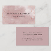 Watercolor rosegold Glitter-Geschäftskarte Visitenkarte (Vorne/Hinten)