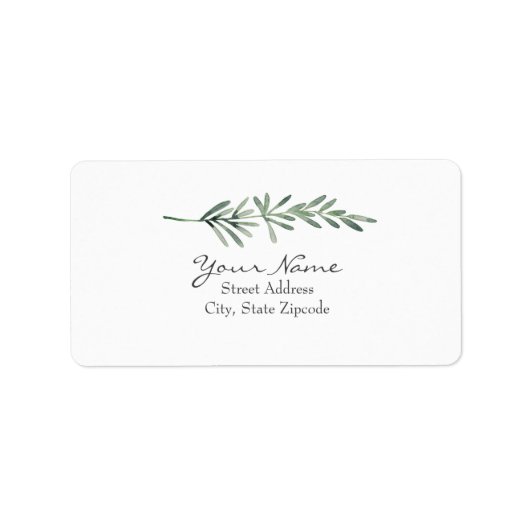 Watercolor Rosemary Adressaufkleber (Vorne)