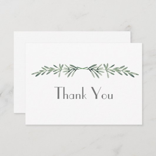 Watercolor Rosemary Dankeskarte (Vorne/Hinten)