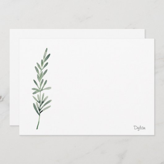 Watercolor Rosemary Mitteilungskarte (Vorne/Hinten)
