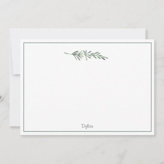 Watercolor Rosemary Mitteilungskarte (Vorderseite)