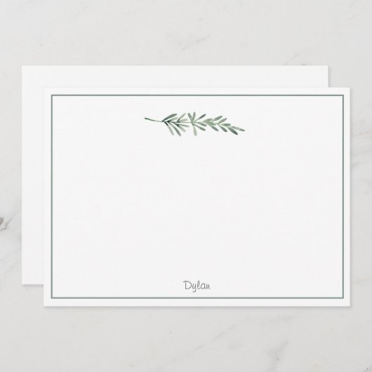 Watercolor Rosemary Mitteilungskarte (Vorne/Hinten)