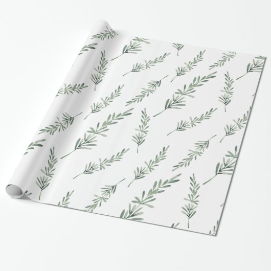 Watercolor Rosemary Muster Wrapping Paper Geschenkpapier (Ungerollt)