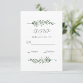 Watercolor Rosemary RSVP Karte (Stehend Vorderseite)