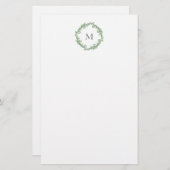 Watercolor Rosemary Wreath Briefpapier (Vorne/Hinten)