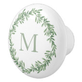 Watercolor Rosemary Wreath Keramikknauf (Rechts)