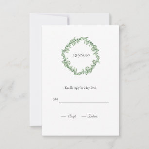 Watercolor Rosemary Wreath RSVP Karte