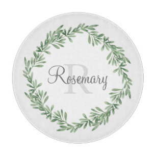 Watercolor Rosemary Wreath Schneidebrett