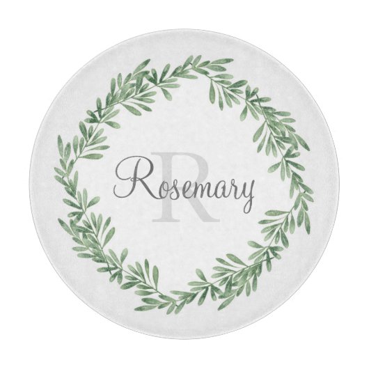 Watercolor Rosemary Wreath Schneidebrett (Vorderseite)