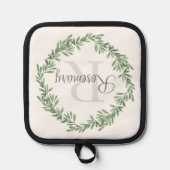 Watercolor Rosemary Wreath Topflappen (Vorderseite)