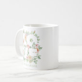 Watercolor Roses and Greenery LOVE Valentine's Day Kaffeetasse (Vorderseite Links)