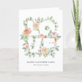 Watercolor Roses and Greenery Valentine's Day Karte (Vorderseite)