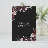 Watercolor Roses Black Floral Details Begleitkarte (Stehend Vorderseite)