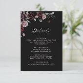 Watercolor Roses Black Floral Details Begleitkarte (Stehend Vorderseite)