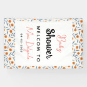 Watercolor Roses & Eucalyptus Baby Shower Banner (Horizontal)