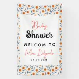 Watercolor Roses & Eucalyptus Baby Shower Banner