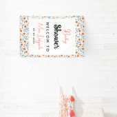 Watercolor Roses & Eucalyptus Baby Shower Banner (InSitu)