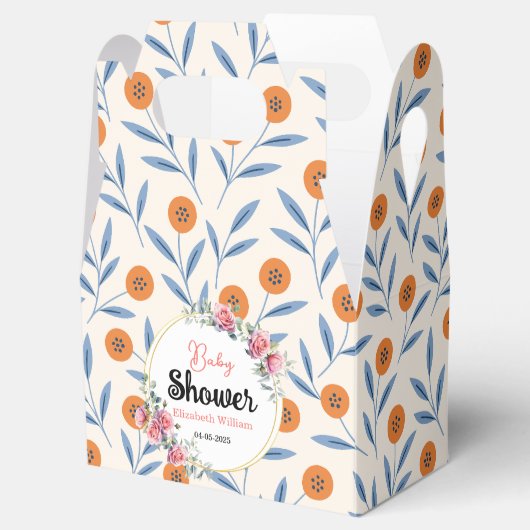 Watercolor Roses & Eucalyptus Baby Shower Geschenkschachtel (Geöffnet)