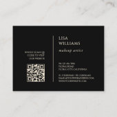 Watercolor Roses Frame Black Visitenkarte (Rückseite)