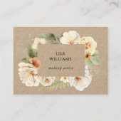 Watercolor Roses Frame Kraft Visitenkarte (Vorderseite)