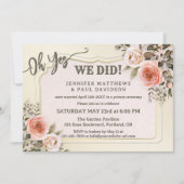 Watercolor Roses Photo After Wedding Einladung (Vorderseite)