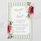 Watercolor Roses Preppy Chic Spring Summer Wedding Einladung (Vorderseite)