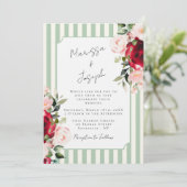 Watercolor Roses Preppy Chic Spring Summer Wedding Einladung (Stehend Vorderseite)
