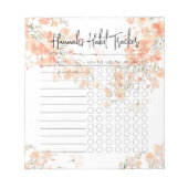 Watercolor Rosy Minimal Script Habit Tracker Notizblock (Vorderseite)